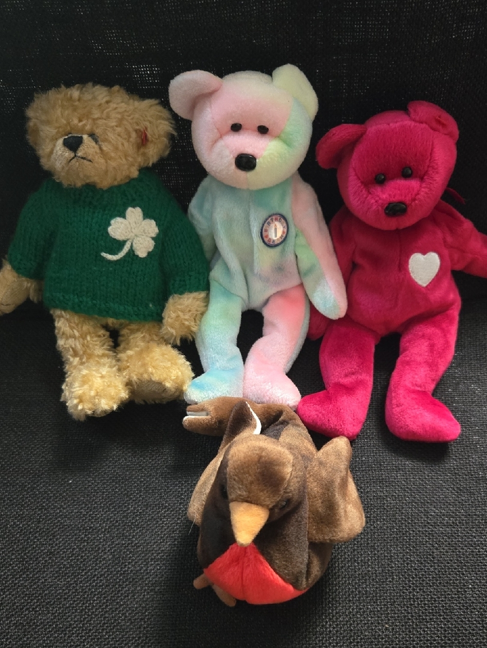3 TY Beanie Babies + TY plush bear